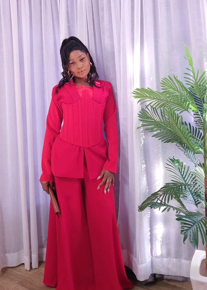 Lou Corset Wide Pants Suit